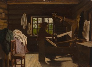 Frau am Webstuhl von Severin Falkman