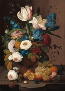 Stillleben, Blumen und Früchte