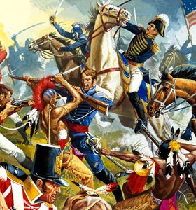 Indianer gegen amerikanische Soldaten von Severino Baraldi