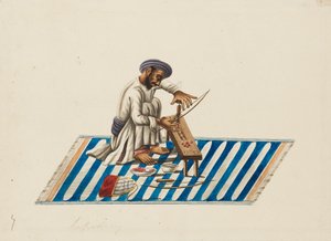 Edelsteinschleifer bei der Arbeit, ca. 1810