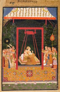 Rao Ram Chandra von Bedla auf einer Schaukel