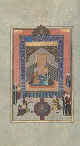 Bahram Gur im Dunklen Palast am Samstag, Folio 207 aus einem Khamsa..., A.H. 931A.D. 1524-25 von Shaikh Zada