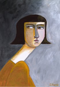 Nachdenklicher Frauenausdruck