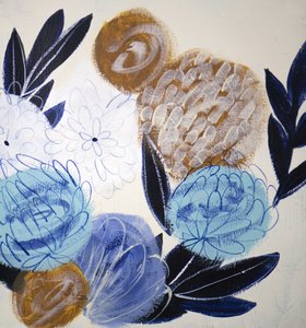 Abstrakte blaue Blumen von Shelley Hampe