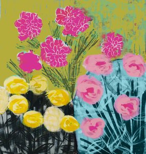 Lebendige Abstrakte Blumen von Shelley Hampe