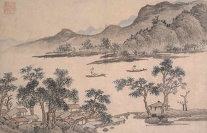 Landschaft mit Segelbooten