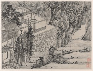Zwölf Ansichten des Tigerhügels, Suzhou: Der erleuchtete Steinrückzug von Shen Zhou