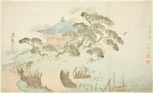 Eine Tempelhalle von Shibata Zeshin