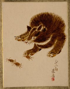 Bär und Krabben von Shibata Zeshin
