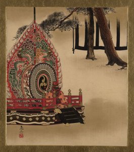 Lackmalereien zu verschiedenen Themen: Trommel für Gagaku-Tanz, 1882 von Shibata Zeshin