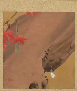 Ahornblätter und Feder aus dem Album der Gemälde des Ehrwürdigen Zeshin von Shibata Zeshin