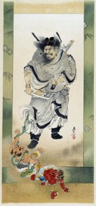 Shoki und die Dämonen. Selbstgemaltes Bild von Shibata Zeshin von Shibata Zeshin