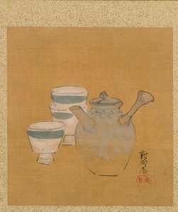 Teekanne und Tassen aus dem Album der Gemälde des Ehrwürdigen Zeshin von Shibata Zeshin