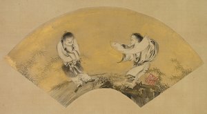 Hanshan und Shide Kanzan und Jittoku, Mitte 1500er Jahre von Shikibu Terutada
