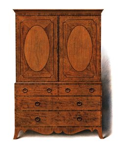 Kleiderpresse aus Mahagoni und Satinholz, 1908