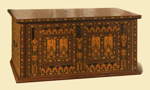 Eingelegter Eichenschrank Nonsuch, 1904 von Shirley Charles Llewellyn Slocombe