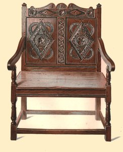Walisischer Doppelsessel aus Eiche, 1904 von Shirley Charles Llewellyn Slocombe
