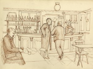 Café-Szene, Paris, Frankreich, um 1951