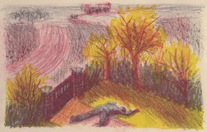 Szene aus Der Unsichtbare: Körper in einem Garten, 1953 von Shirley Markham