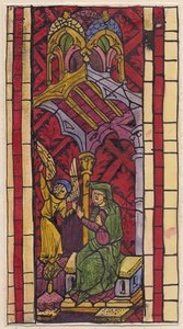 Die Verkündigung an St. Anna, Abschnitt eines Glasfensters, 1951