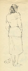 Frau in Strümpfen von hinten, 1953
