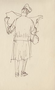 Frau liest eine Zeitung, ca. 1950
