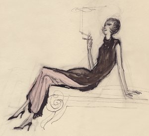 Frau, die raucht, ca. 1950 von Shirley Markham