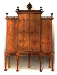 Amboyna- und Rosenholzschrank, 1906 von Shirley Charles Llewellyn Slocombe