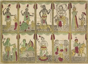 Das Avataras, Zehn Inkarnationen von Vishnu, 1800er Jahre