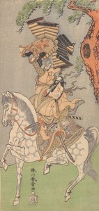 Ichikawa Danjuro V als Krieger auf einem Apfelschimmel von Shunsho
