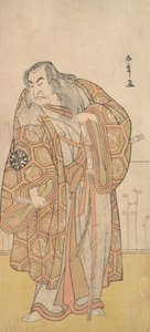 Ikunojo III als Chiyosaki schlägt das Chozubachi, ein Schauer von Goldmünzen fliegt, spätes 18. Jahrhundert
