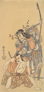 Szene aus dem Drama Soga Moyo Aigo no Wakamatsu von Shunsho