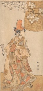 Segawa Tomisaburo in der Rolle von Musume Dojoji in Hanagatami Kazaori Eboshi