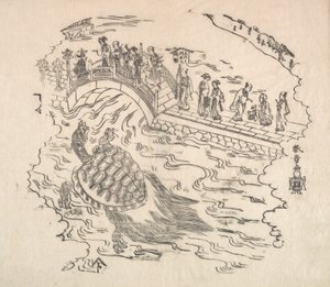 Shinabazu Benten Kaicho: Zeremonie der Verehrung von Benten im Shinabazu-Tempel, 18. Jahrhundert von Shunsho