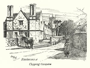 Armenhäuser in Chipping Campden (Gravur) von Sidney Heath