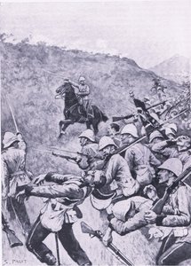 Langs Nek, 28. Januar 1881 (1. Burenkrieg), Illustration aus Britische Schlachten zu Land und zu Wasser, 1915 von Sidney Paget