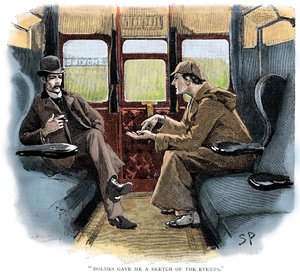 Das Abenteuer von Silver Blaze, Holmes und Watson im Zug