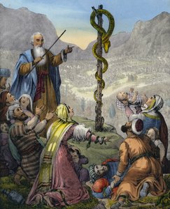 Die eherne Schlange (farbiger Stich)