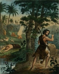 Der Mord an Abel, aus einer Bibel gedruckt von Edward Gover von Siegfried Detler Bendixen