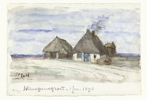 Neujahrsgruß mit Bauernhof