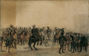 Die Ankunft der Kürassiere im Burghof von Sigmund L