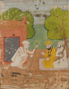 Guru Nanak mit Mardana im Haus von Bhai Lalu von Sikh School