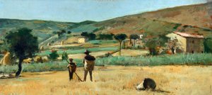 Landschaft mit Bauern, von Silvestro Lega