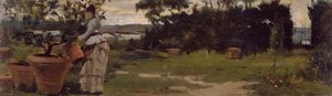Garten in Bellariva, um 1884 von Silvestro Lega