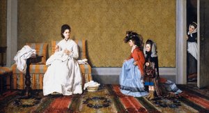 Mädchen kümmern sich um Damen, von Silvestro Lega von Silvestro Lega