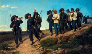 Wachen führen Gefangene von Silvestro Lega