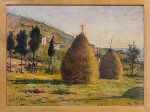 Heuhaufen in der Sonne, ca. 1890 von Silvestro Lega