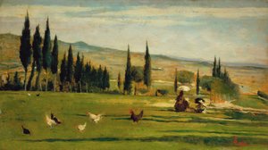 Landschaft um die Stadt Gabbro, ca. 1889-90 von Silvestro Lega