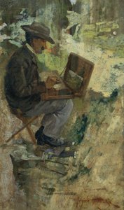 Porträt von Silvestro Lega, gemalt von Angiolo Tommasi (1858-1923) von Silvestro Lega