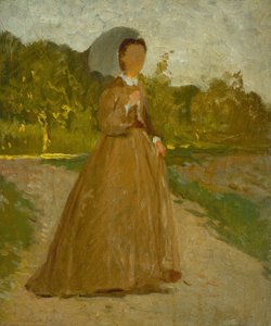 Frau im Garten, um 1864 von Silvestro Lega